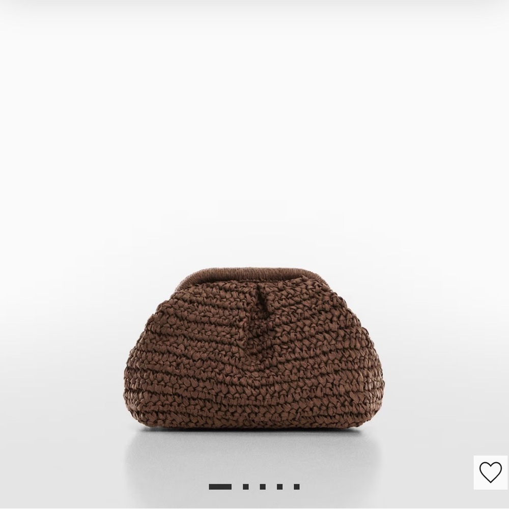 NWT Mango Rattan Clutch Bag in Chocolate